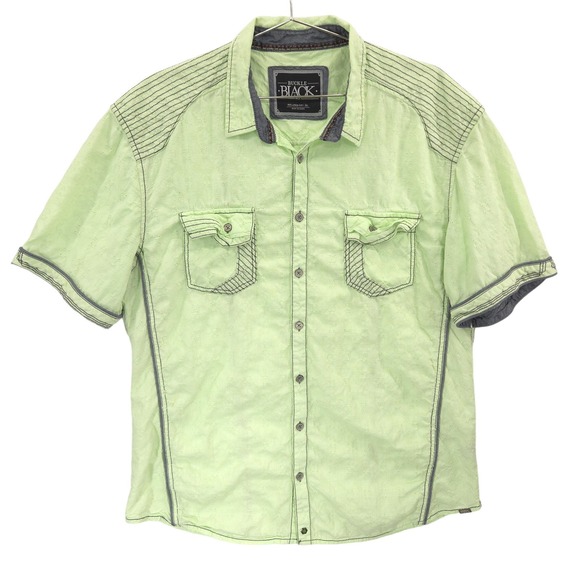 Buckle Other - Buckle Black Shirt Mens XL Light Lime Green Relaxed Fit Short Sleeve Button Up